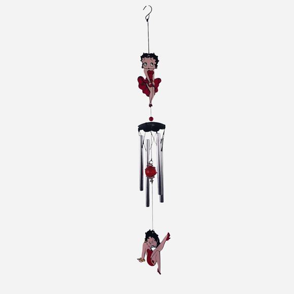 Betty Boop Metal Wind Chime Flirty Red Dress 22” Nice Tune - Picture 5 of 7